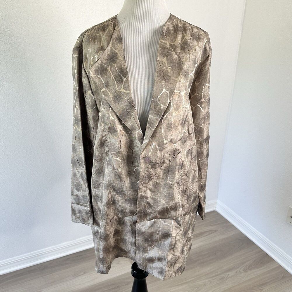 Chico's Silvery Jacket Mojave Sand Giraffe Jacquard 3 or XL
